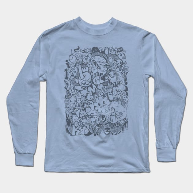 Faded Doodle Long Sleeve T-Shirt by wotto